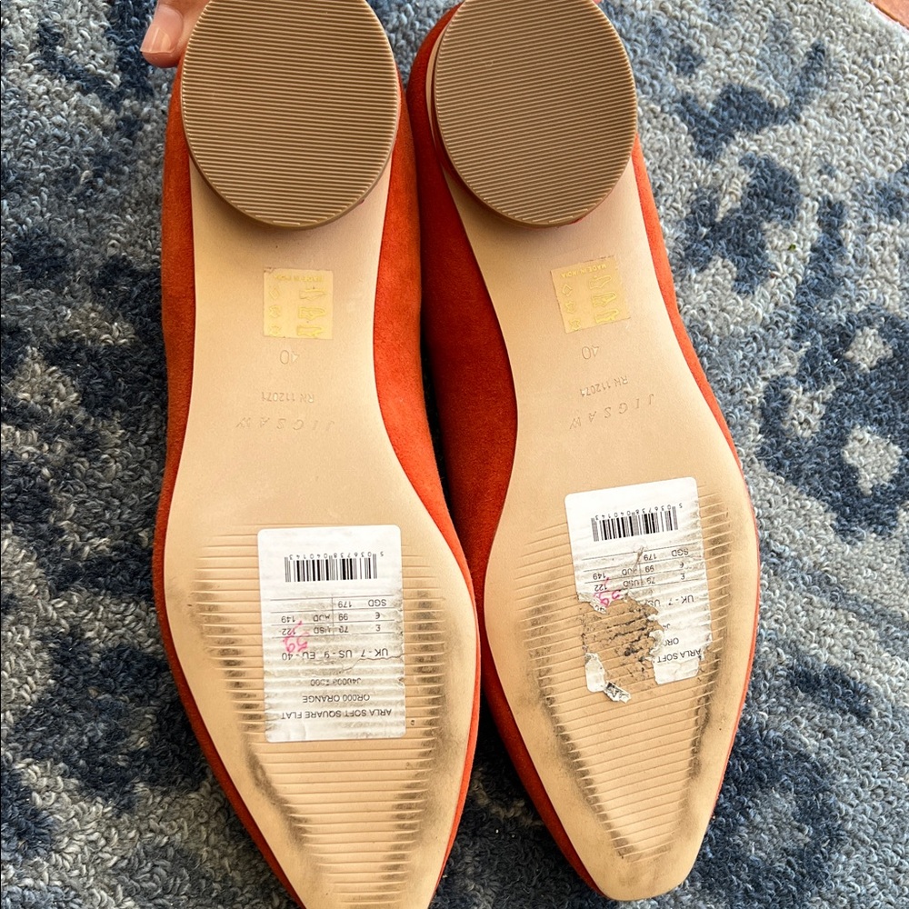 Jigsaw Bright Orange Suede Pumps - Picture 5 of 6